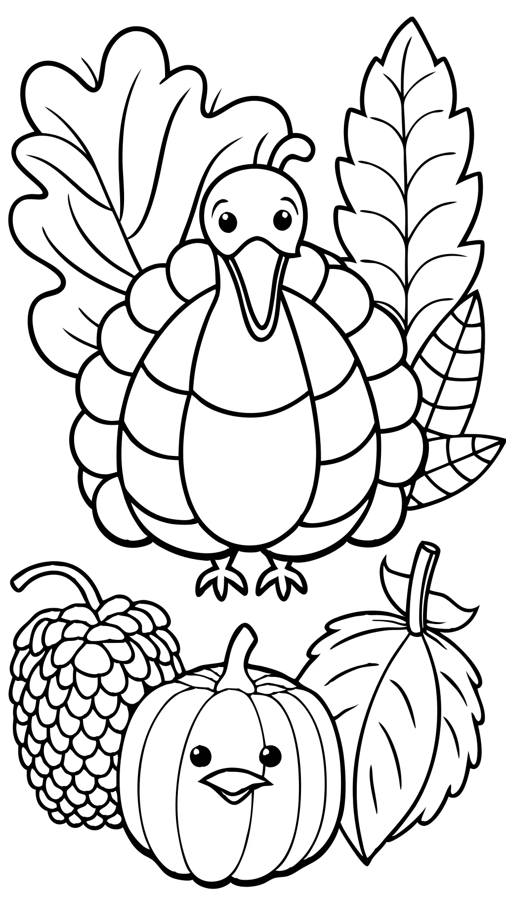 coloriage gratuit d’une dinde